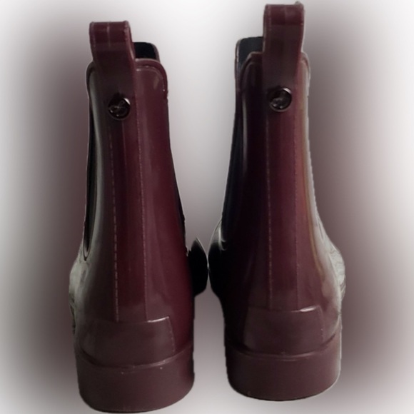 SAM EDELMAN TINSLEY Chelsea Rain Bootie Eggplant Purple Waterproof Size  7 - Picture 4 of 7
